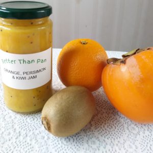 Orange, persimmon and kiwi jam